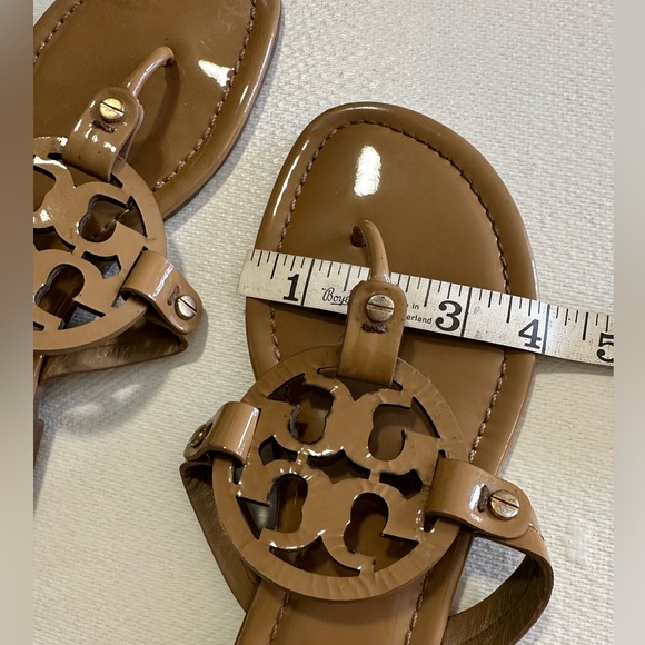 Tory Burch Miller Patent Sandals in Tan Size 9 VGUC - Picture 15 of 16